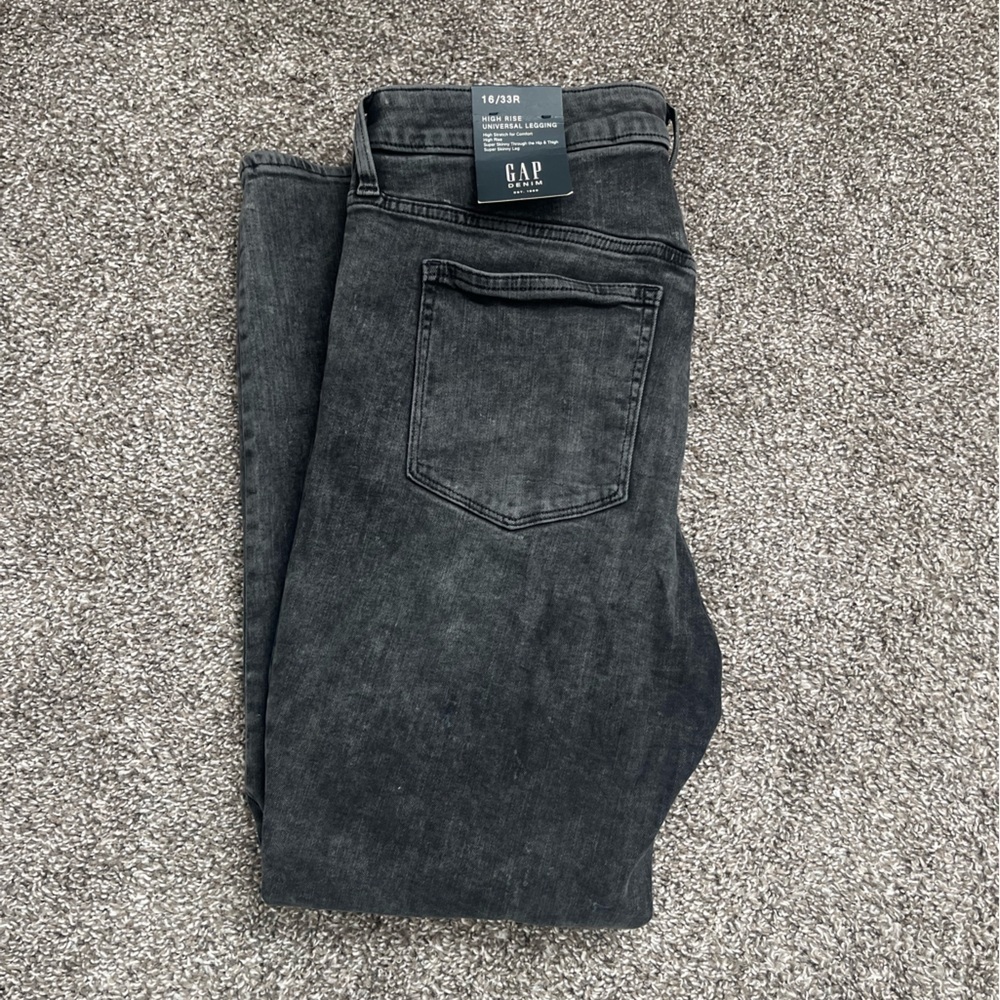 NWT Gap Denim High-Rise Universal Leggings in Grey Love, 16/33 Regular